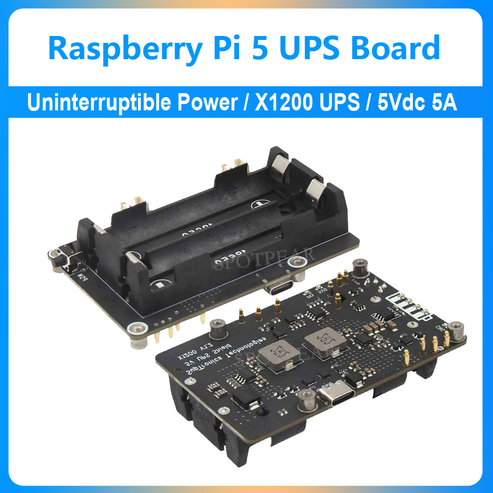 Raspberry Pi Uninterrupted Power Supply Ups 18650 - Raspberry Pi 5 UPS-uitbreidingsbord, ononderbroken stroomvoorziening