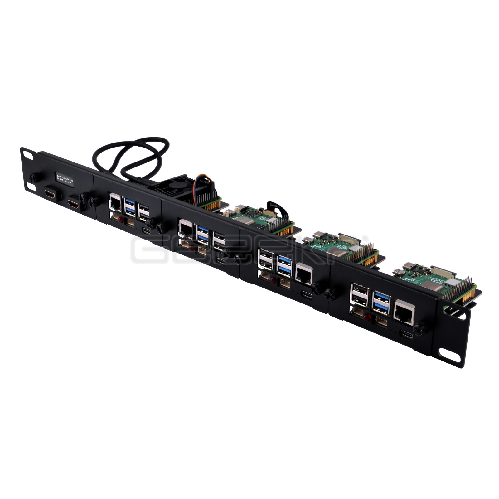 Raspberry Pi Rackmount 1U 19 Inch - 1U Rackmount Stalen Beugel Kit voor