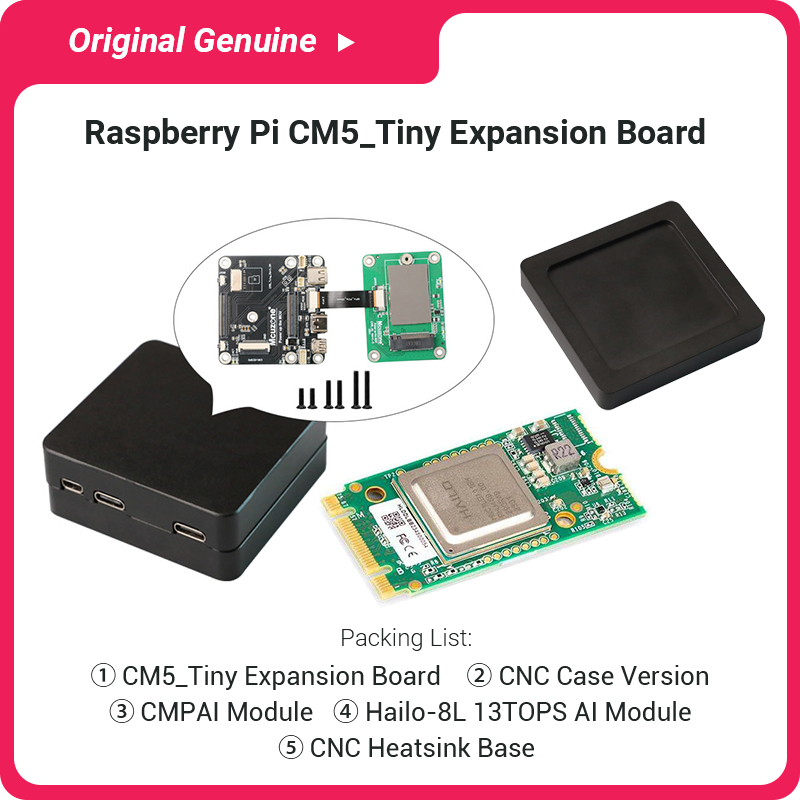 Complete CM5 Tiny Full Kit met - Raspberry Pi Ai Kit Hailo-8L recensie en prijs