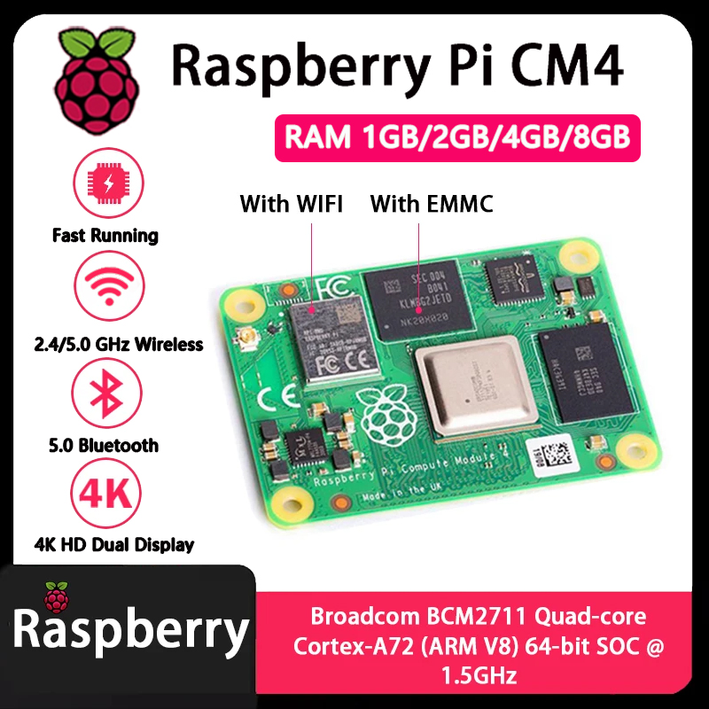 Raspberry Pi CM4 1 GB/2 GB/4 G - Raspberry Pi Compute Module 4 8Gb 32Gb Emmc recensie en prijs